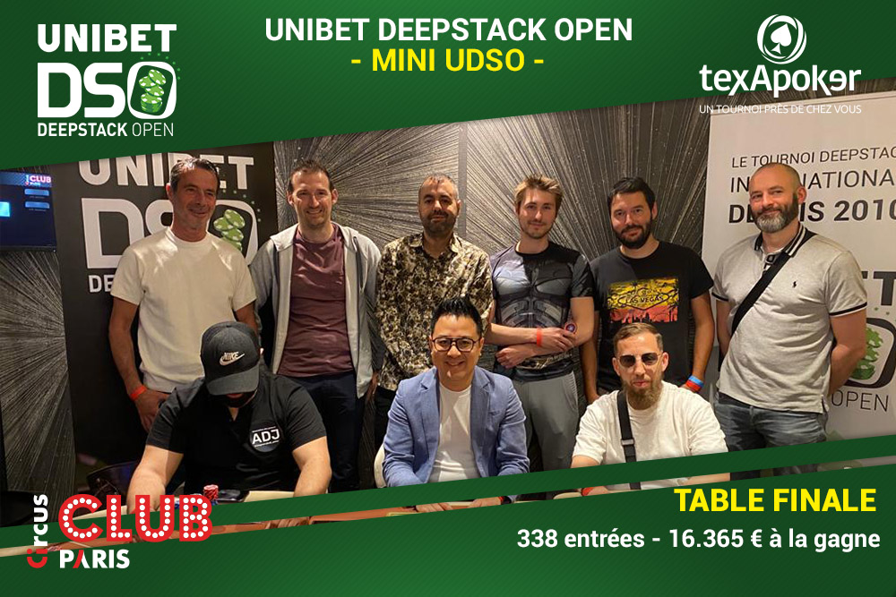 Table finale Mini Unibet DeepStack Open Paris Club Circus 2023 