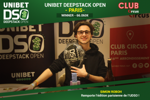 Simon Roboh gagnant Tournoi poker UDSO Paris 2019